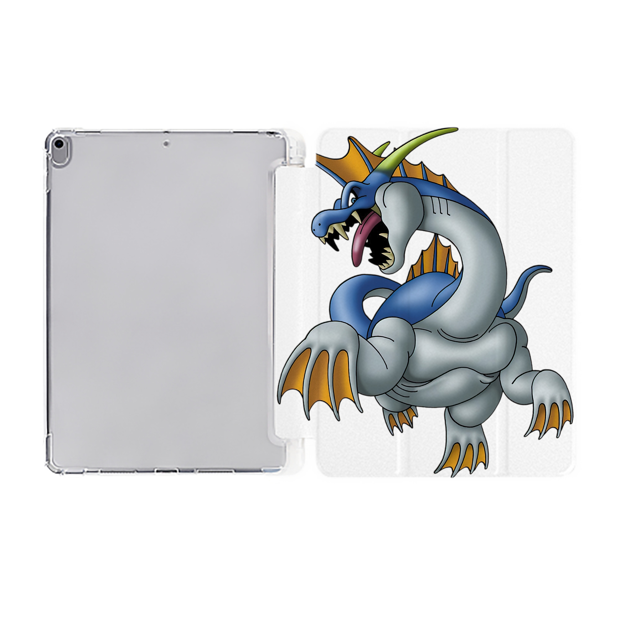 （画像用） ドラゴンクエスト Doragon Kuesuto Dragon Quest IPad ケース ペン収納付き 三つ折りスタンド PUレザー×シリコン 対応機種9.5/10.5/10.9インチ